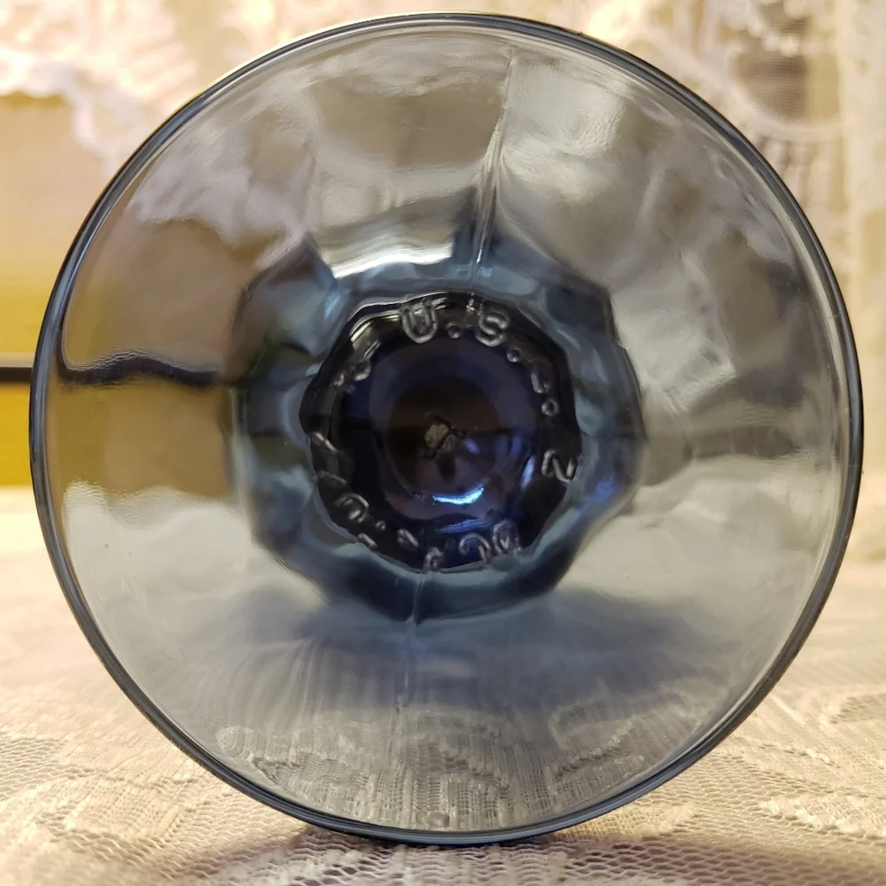 Vtg 60's Smoke Blue Glass Gibraltar Water Glass